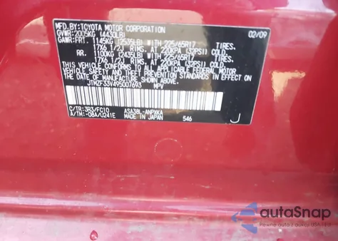 2009 Toyota Rav4 z USA, uszkodzony, nr VIN JTMZF33V495007693